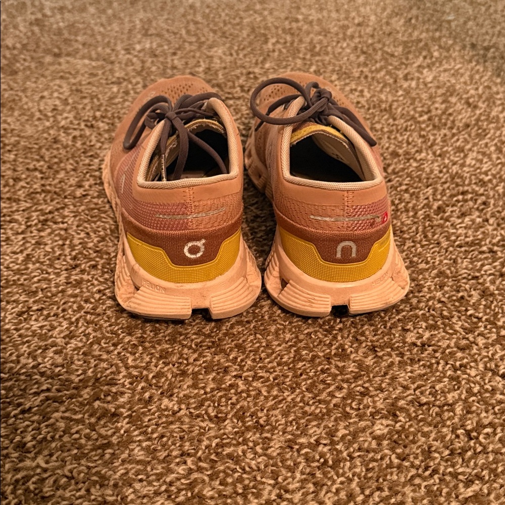 On Women's Athletic Shoes - Brown and Yellow - Picture 4 of 6